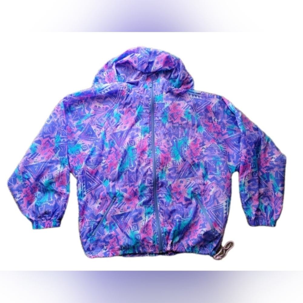 Reebok Sport Women's Purple & Blue Windbreaker Utility Jacket Size Large